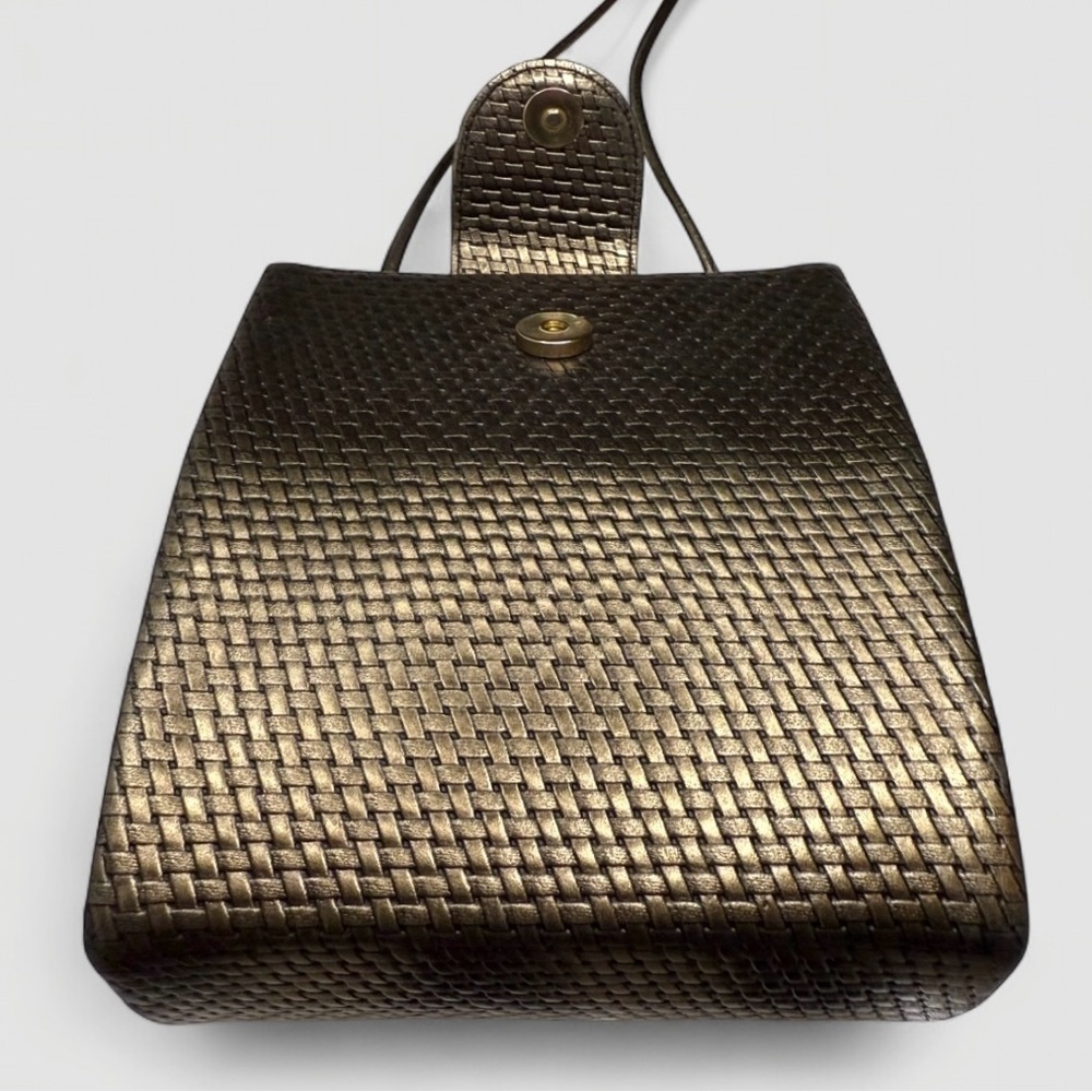 Vintage Ande Bronze Woven Evening Bag | 1960s Crossbody Purse - Picture 5 of 15